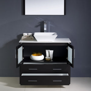 Fresca FVN6236ES-VSL Fresca Torino 36" Espresso Modern Bathroom Vanity w/ Vessel Sink