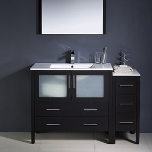 Fresca FVN62-3612ES-UNS Fresca Torino 48" Espresso Modern Bathroom Vanity w/ Side Cabinet & Integrated Sink