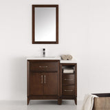 Fresca FVN21-2412WH Fresca Cambridge 36" White Traditional Bathroom Vanity w/ Mirror