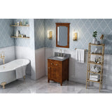 Jeffrey Alexander VKITCHA24CHBOR 24" Chocolate Chatham Vanity, Boulder Cultured Marble Vanity Top, undermount rectangle bowl