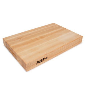 John Boos RA01 Maple Wood Cutting Board for Kitchen Prep 18 Inches x 12 Inches, 2.25 Thick Reversible End Grain Rectangular Charcuterie Block 18X12X2.25 MPL-EDGE GR-REV-GRIPS-