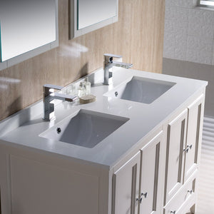Fresca FVN20-2424AW Fresca Oxford 48" Antique White Traditional Double Sink Bathroom Vanity