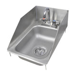 John Boos PB-DISINK101405-P-SSLR Deck Mount Pro-Bowl Drop-in Hand Sink, 14" Length x 10" Width 5" Depth, PBF-4-D Faucet, Left and Right Side Splash