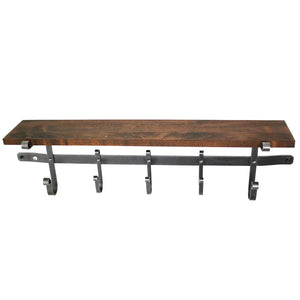 Enclume SCR5 RW 36" Coat Rack w/ 5 Hooks & Rustic HardWood Shelf