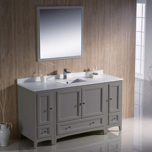 Fresca FVN20-123612GR Fresca Oxford 60" Gray Traditional Bathroom Vanity