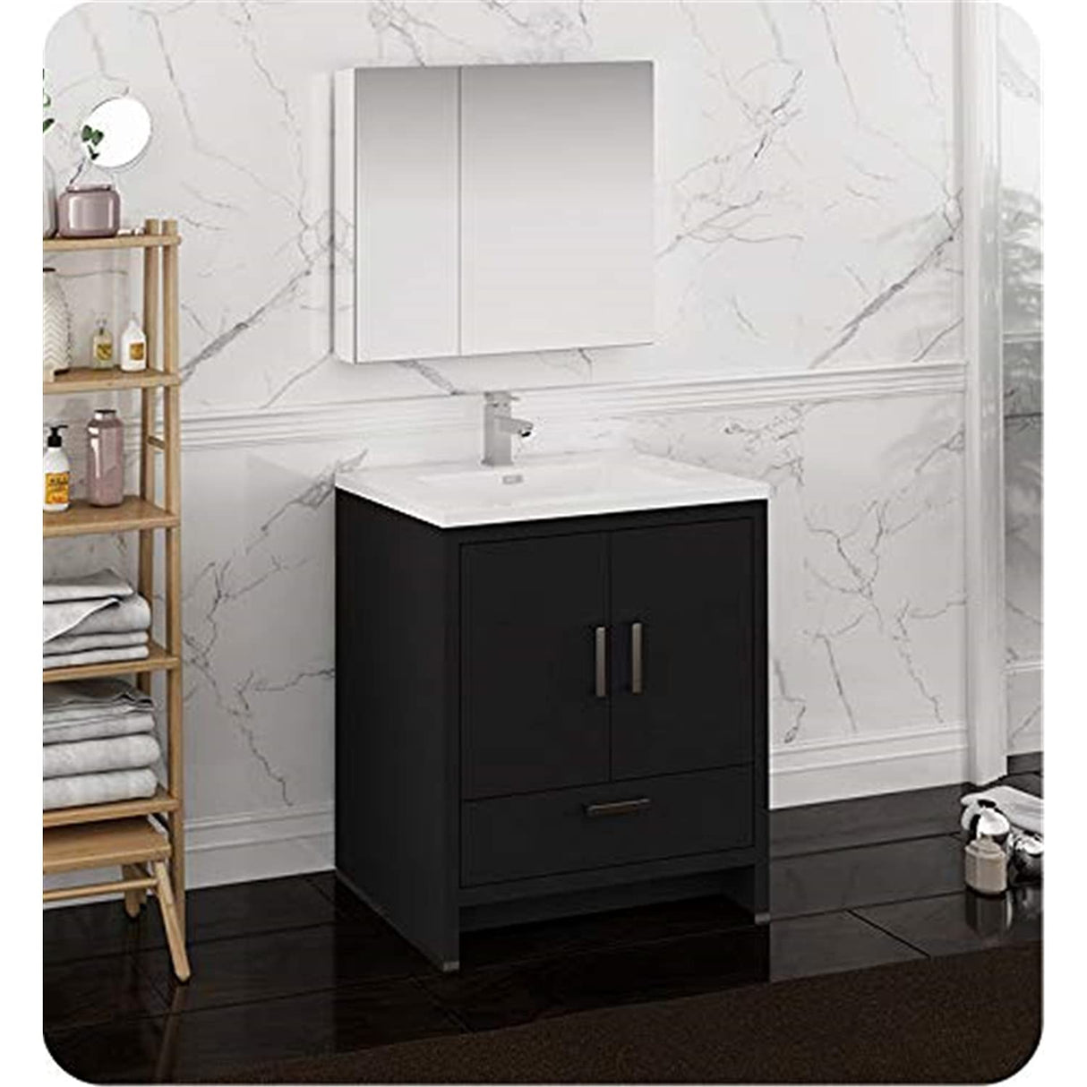 Fresca FVN9430DGO Fresca Imperia 30" Dark Gray Oak Free Standing Modern Bathroom Vanity w/ Medicine Cabinet