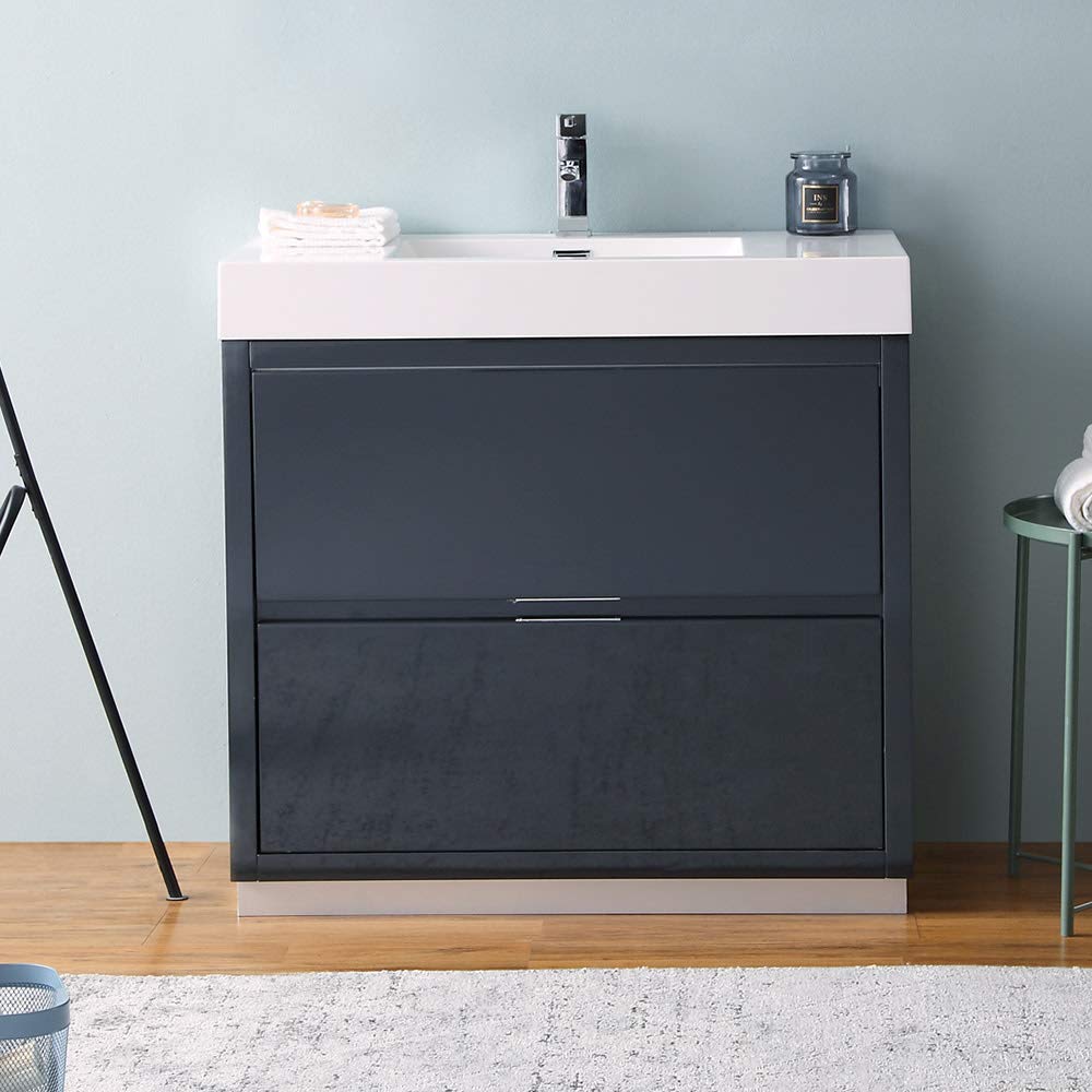 Fresca FCB8436GG-I Fresca Valencia 36" Dark Slate Gray Free Standing Modern Bathroom Vanity