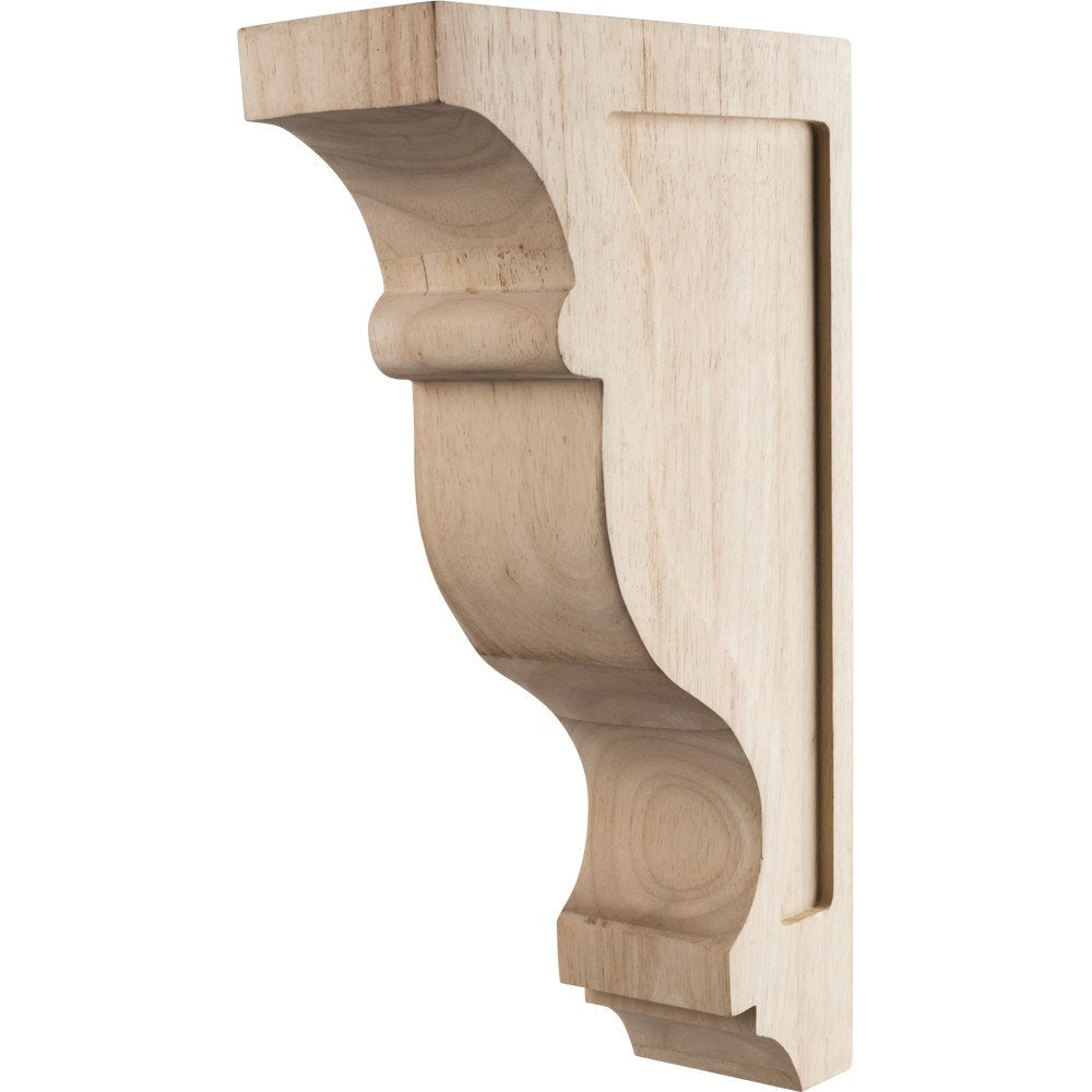 Hardware Resources CORW-2RW 3" W x 8" D x 14" H Rubberwood Contour Corbel