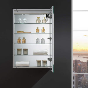 Fresca FMC012436-R Fresca Tiempo 24" Wide x 36" Tall Bathroom Medicine Cabinet w/ LED Lighting & Defogger