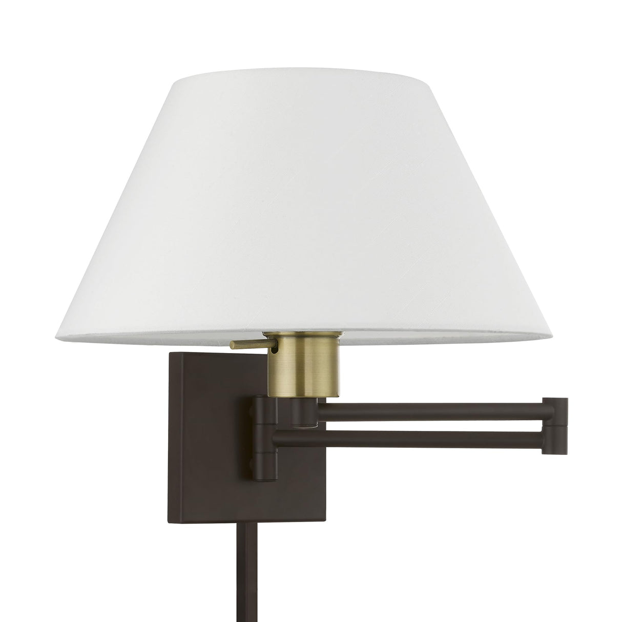Livex Lighting 40039-07 Swing Arm Wall Lamps Collection 1 Light with Accent Swing Arm Wall Lamp, Brass