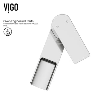 VIGO Amada 10.375 inch H Single Hole Single Handle Bathroom Faucet in Chrome - Vessel Sink Faucet VG03026CH