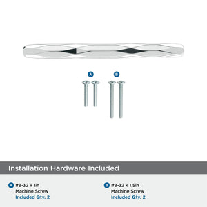 Amerock Cabinet Pull Polished Chrome 3-3/4 inch (96 mm) Center to Center St. Vincent 1 Pack Drawer Pull Drawer Handle Cabinet Hardware