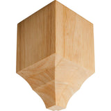 Hardware Resources MCB-3-RW 4" W x 4" D x 6-1/4" H Rubberwood Outside Corner Cornice Block