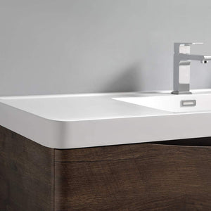Fresca FCB9040WH-I Fresca Tuscany 40" Glossy White Wall Hung Modern Bathroom Cabinet w/ Integrated Sink