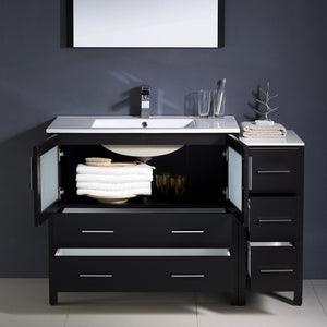 Fresca FVN62-3612ES-UNS Fresca Torino 48" Espresso Modern Bathroom Vanity w/ Side Cabinet & Integrated Sink