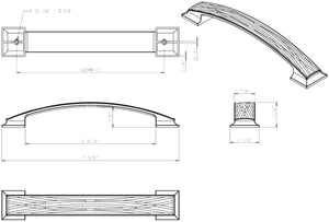 Jeffrey Alexander 535-160BNB 160 mm Center-to-Center Brushed Black Nickel Square Geometric Pattern Aberdeen Cabinet Pull