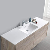 Fresca FVN9260RNW-S Fresca Catania 60" Rustic Natural Wood Wall Hung Single Sink Modern Bathroom Vanity w/ Medicine Cabinet