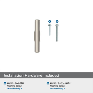 Amerock Cabinet Knob Satin Nickel 2-1/2 inch (64 mm) Length Riva 1 Pack Drawer Knob Cabinet Hardware
