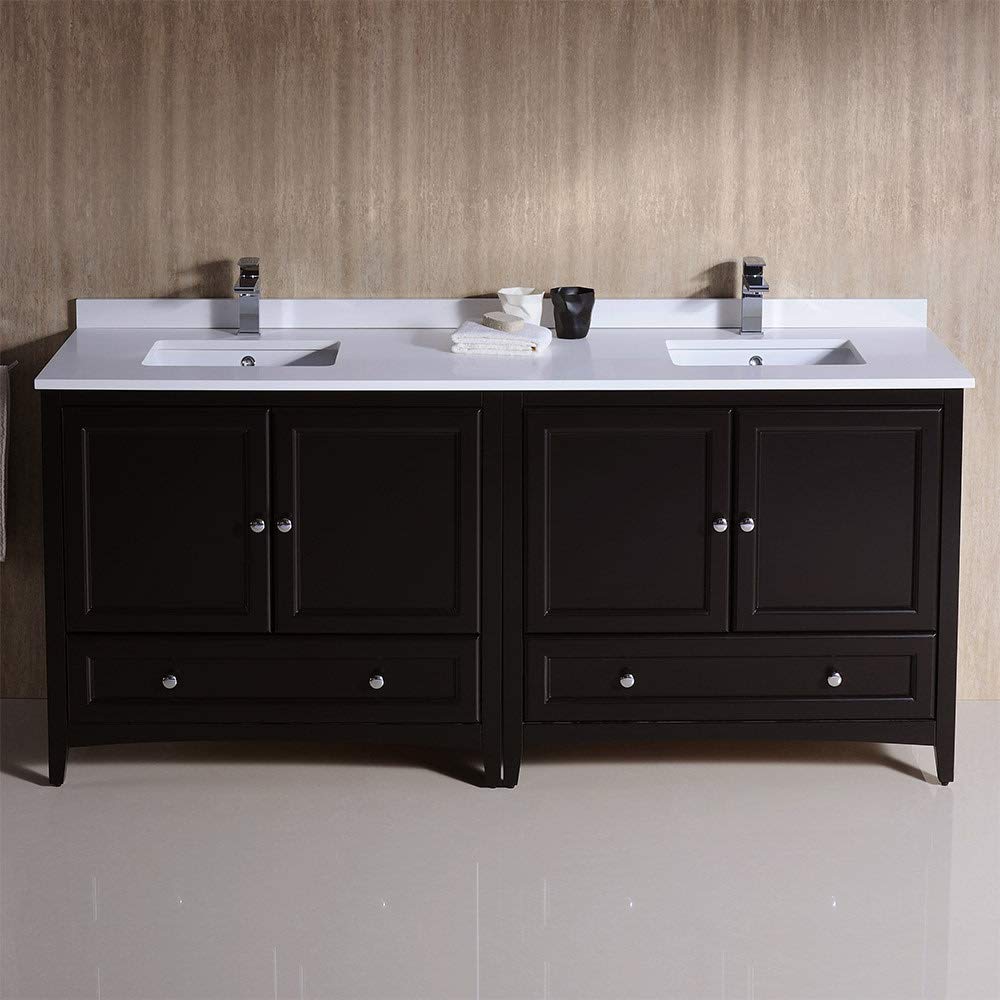 Fresca FCB20-3636GR-CWH-U Double Sink Cabinets with Sinks