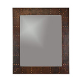 Premier Copper Products MFREC3631-RI 36-Inch Hand Hammered Rectangle Copper Mirror with Hand Forged Rivets