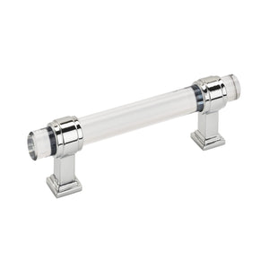 Amerock Cabinet Pull Clear/Polished Chrome 3-3/4 inch (96 mm) Center to Center Glacio 1 Pack Drawer Pull Drawer Handle Cabinet Hardware