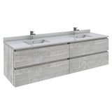 Fresca FCB31-3636ASH Fresca Formosa 70" Wall Hung Double Sink Modern Bathroom Cabinet in Ash