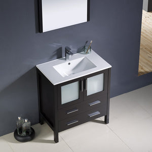 Fresca FVN6230ES-UNS Fresca Torino 30" Espresso Modern Bathroom Vanity w/ Integrated Sink