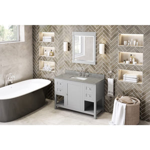 Jeffrey Alexander VKITAST48GRSGR 48" Grey Astoria Vanity, Steel Grey Cultured Marble Vanity Top, undermount rectangle bowl