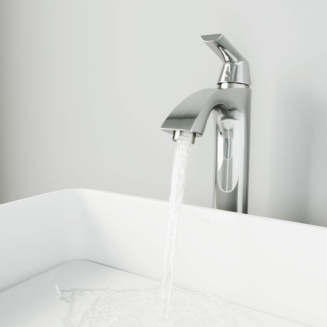 VIGO Linus 10.625 inch H Single Hole Single Handle Bathroom Faucet in Chrome - Vessel Sink Faucet VG03013CH