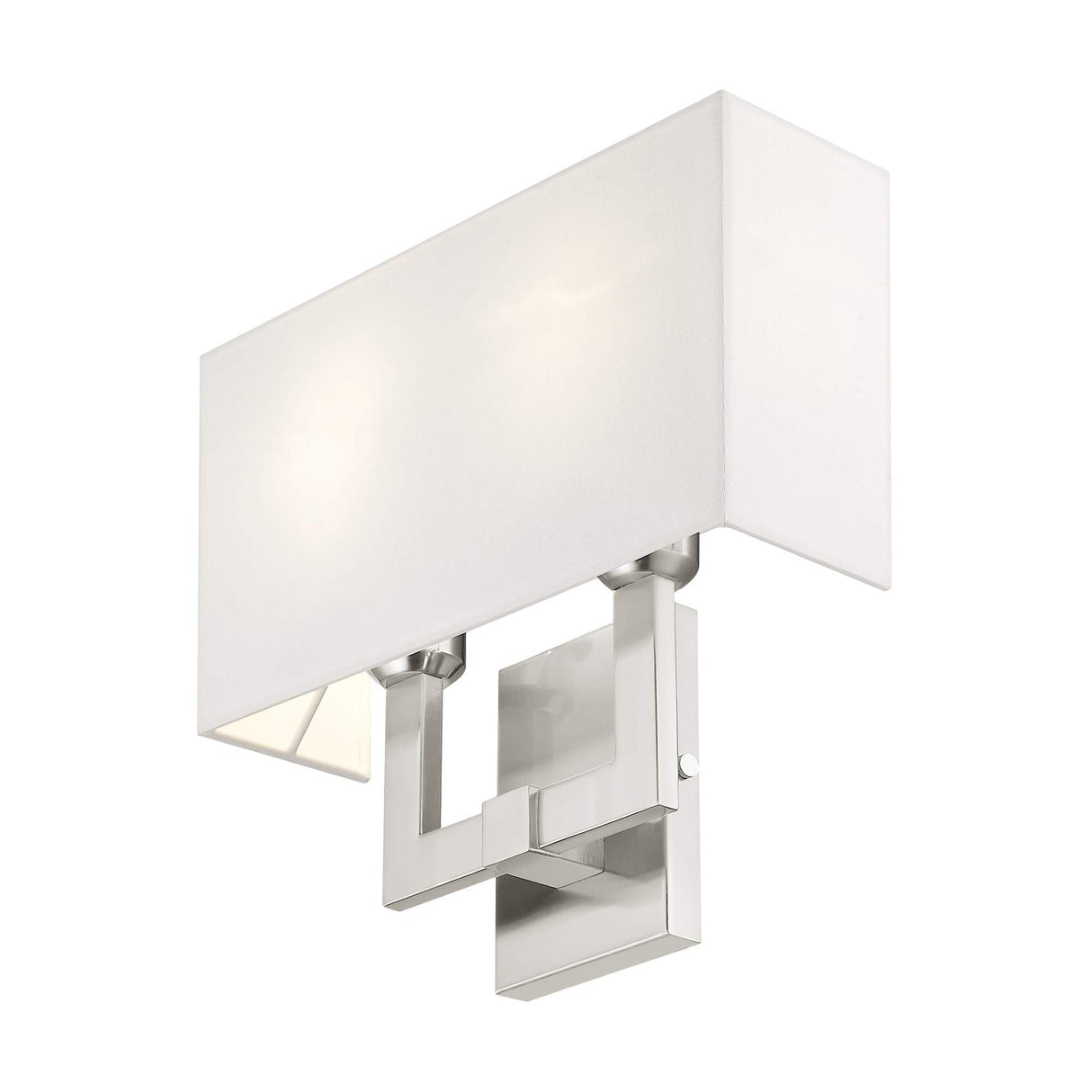 Livex Lighting 51103-91 Transitional Two Light Wall Sconce from Hollborn Collection in Pwt, Nckl, B/S, Slvr. Finish, Brushed Nickel
