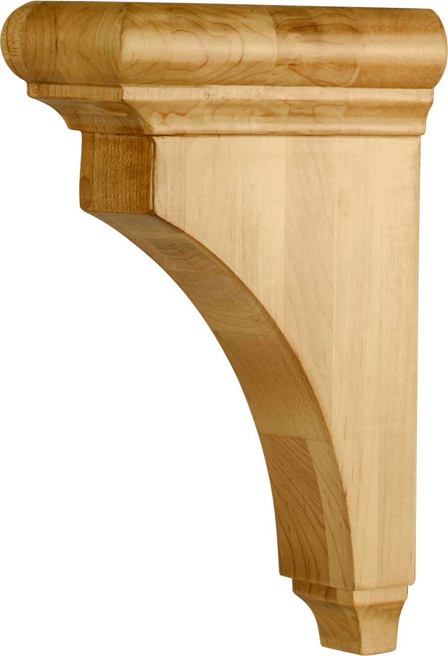 Hardware Resources COR38-2-RW 3" W x 6-1/2" D x 10" H Rubberwood Bullnose Cap Corbel