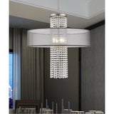 Livex Lighting 43205-91 Bella Vista - Four Light Chandelier, Brushed Nickel Finish with Translucent Black Fabric Shade with Clear Crystal