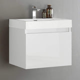 Fresca FCB8006WH-I Fresca Nano 24" White Modern Bathroom Cabinet w/ Integrated Sink