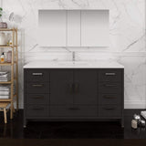 Fresca FVN9460DGO-S Fresca Imperia 60" Dark Gray Oak Free Standing Single Sink Modern Bathroom Vanity w/ Medicine Cabinet