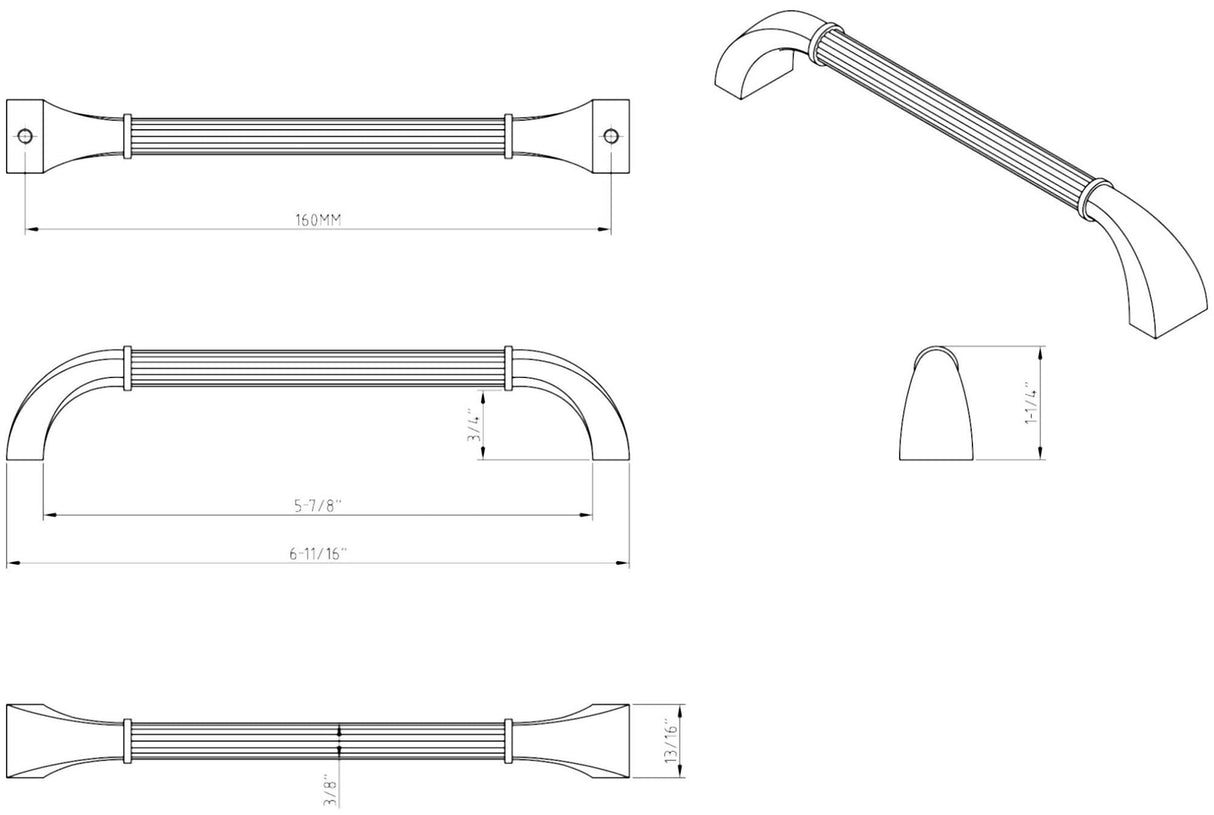 Jeffrey Alexander Z281-160BNDL 160 mm Center-to-Center Distressed Pewter Cordova Cabinet Pull
