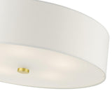Livex Lighting 52142-12 Meridian Collection 5-Light Semi Flush Mount Ceiling Light with Off-White Hardback Fabric Shade, Satin Brass