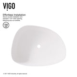 VIGO Peony 20 inch L x 15.25 inch W Over the Counter Freestanding Matte Stone Rectangular Vessel Bathroom Sink in Matte White - Sink for Bathroom VG04012