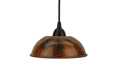 Premier Copper Products L200DB 8-1/2-Inch Hand Hammered Copper Dome Pendant Light, Oil Rubbed Bronze