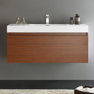 Fresca FCB8011GO-I Fresca Mezzo 48" Gray Oak Wall Hung Modern Bathroom Cabinet w/ Integrated Sink