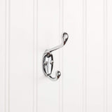 Elements YD40-337PC 3-3/8" Polished Chrome Small Transitional Double Prong Wall Mounted Hook