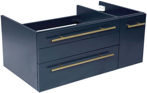 Fresca FCB6136RBL-UNS-L Fresca Lucera 36" Royal Blue Wall Hung Undermount Sink Modern Bathroom Cabinet - Left Version