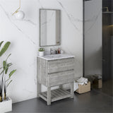 Fresca FVN3124ASH-FS Fresca Formosa 24" Floor Standing Modern Bathroom Vanity w/ Open Bottom & Mirror in Ash