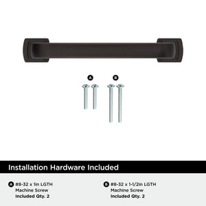 Amerock BP36894ORB Oil-Rubbed Bronze Cabinet Pull 3-3/4 inch (96mm) Center-to-Center Cabinet Hardware Surpass Furniture Hardware Drawer Pull