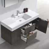 Fresca FVN8348GG Fresca Valencia 48" Dark Slate Gray Wall Hung Modern Bathroom Vanity w/ Medicine Cabinet