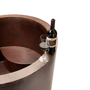 Premier Copper Products BTR45DB Japanese Style Soaking Hand Hammered Copper Bath Tub, Oil Rubbed Bronze