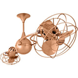 Matthews Fan IV-BRCP-MTL Italo Ventania 360° dual headed rotational ceiling fan in brushed copper finish with metal blades.