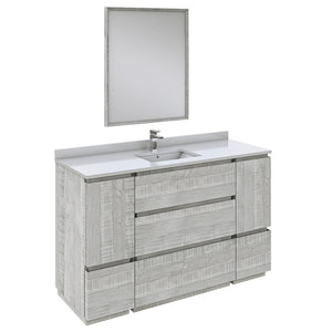Fresca FVN31-123012ASH-FC Fresca Formosa 54" Floor Standing Modern Bathroom Vanity w/ Mirror in Ash