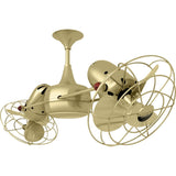Matthews Fan DD-BRBR-MTL Duplo Dinamico 360” rotational dual head ceiling fan in Brushed Brass finish with Metal blades.