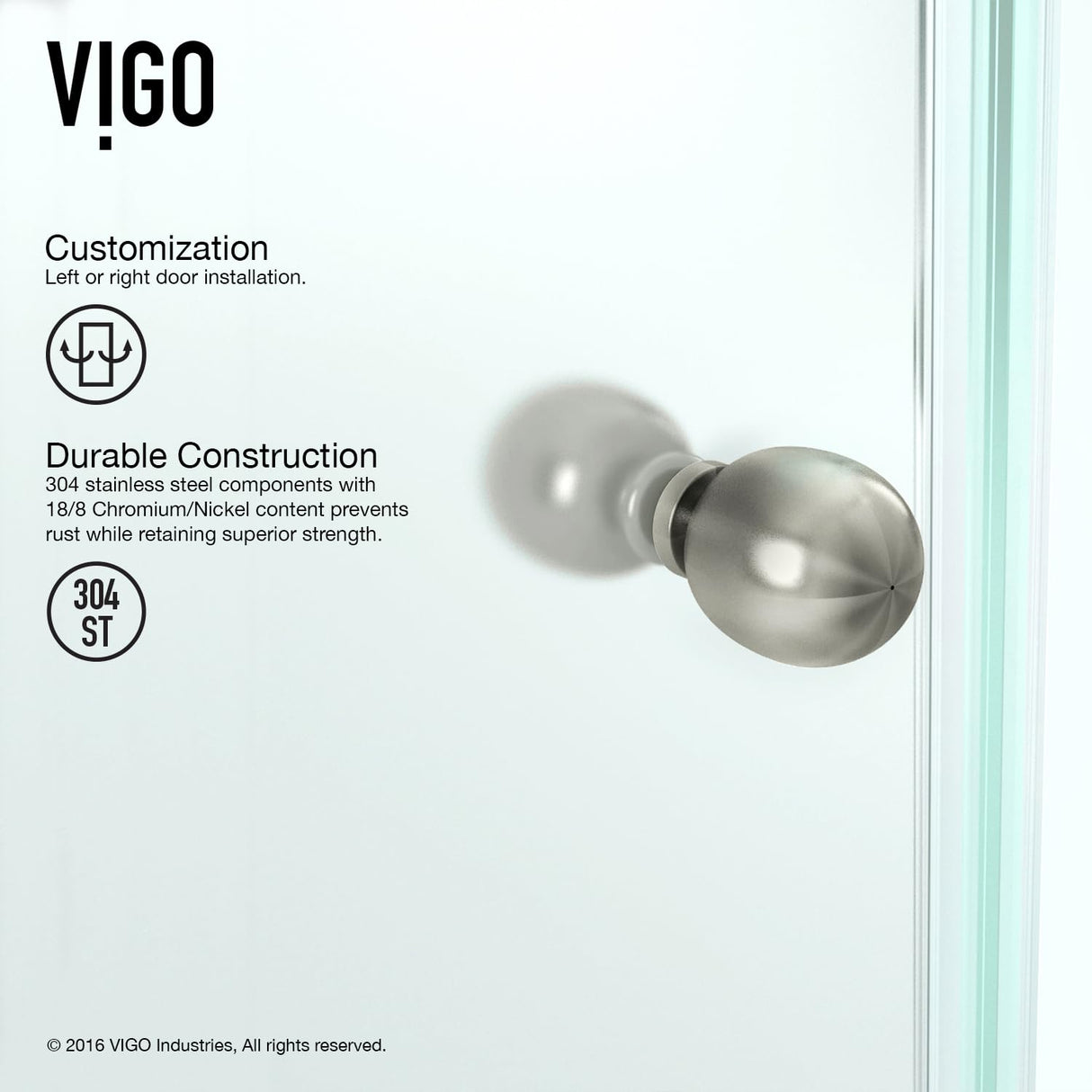 VIGO VG6061CHCL42 40.0" -40.0" W -73.75" H Frameless Hinged Neo-angle Shower Enclosure with Clear 0.38" Tempered Glass and Stainless Steel Hardware in Chrome Finish with Reversible Handle