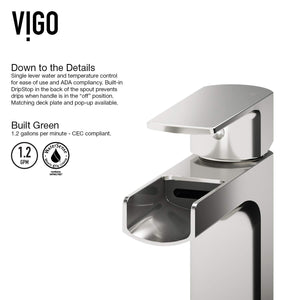 VIGO Amada 10.375 inch H Single Hole Single Handle Bathroom Faucet in Brushed Nickel - Vessel Sink Faucet VG03026BN